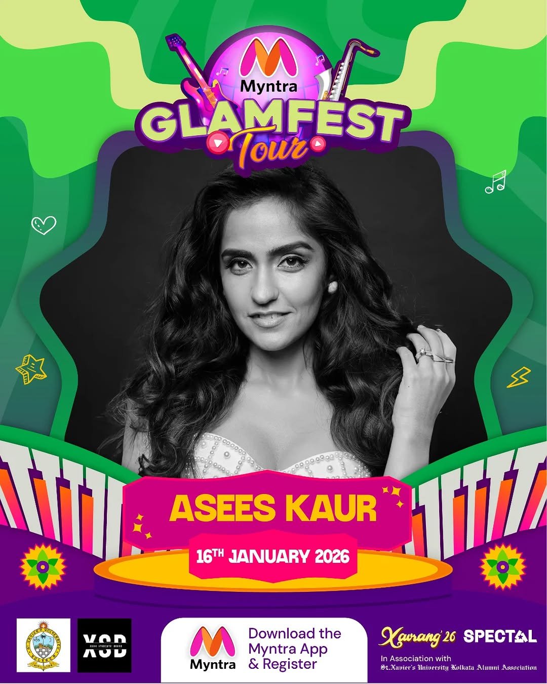 St. Xavier’s Kolkata and Myntra Host the First Edition of Myntra Glamfest Tour on 16th January with Asees Kaur as the Headliner